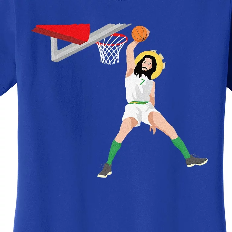 Funny Basketball Jesus Christian Humor Slam Dunk Women's T-Shirt