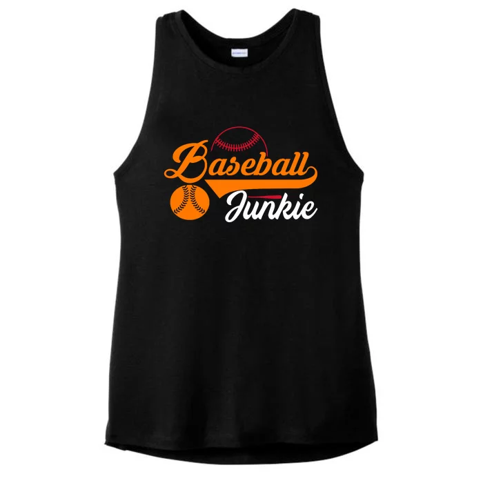 Funny Baseball Junkie Baseball Quote Baseball Lover Ladies Tri-Blend Wicking Tank