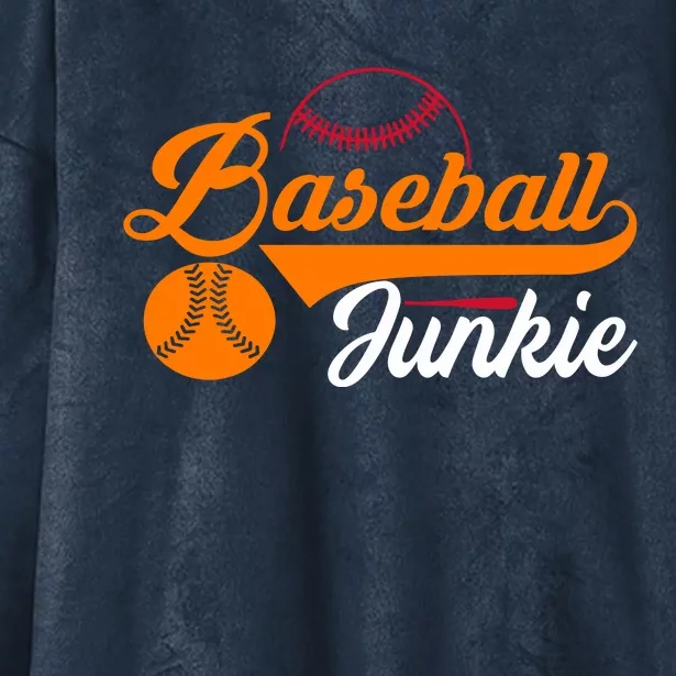 Funny Baseball Junkie Baseball Quote Baseball Lover Hooded Wearable Blanket