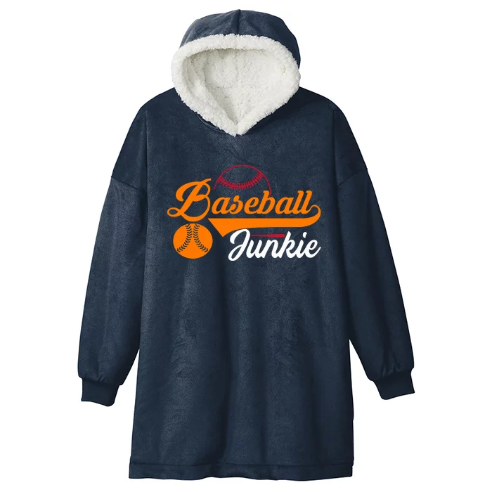 Funny Baseball Junkie Baseball Quote Baseball Lover Hooded Wearable Blanket