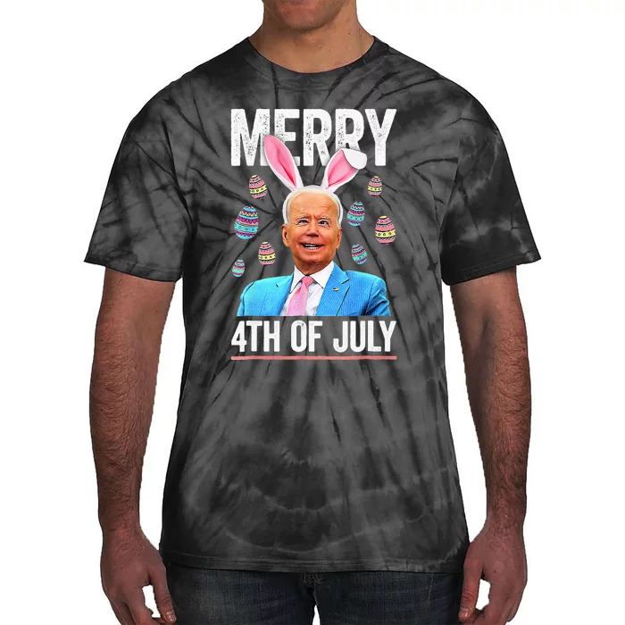 Funny Bunny Joe Biden 4th Of July Happy Easter Day Tie-Dye T-Shirt