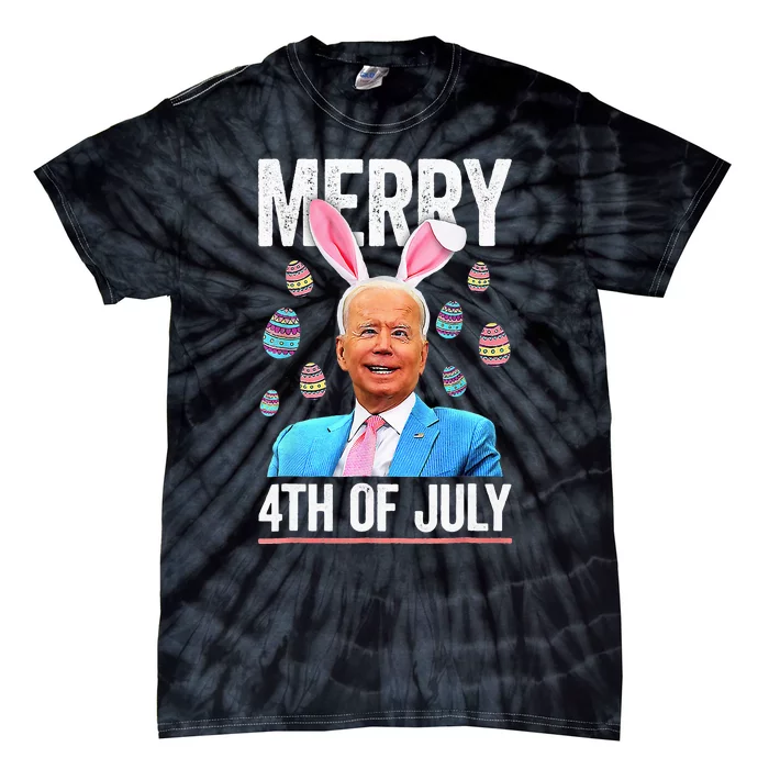 Funny Bunny Joe Biden 4th Of July Happy Easter Day Tie-Dye T-Shirt