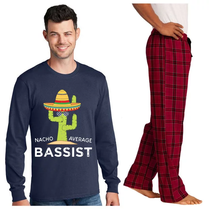 Fun Bassist Joke Humor Saying Funny Bass Guitar Player Long Sleeve Pajama Set