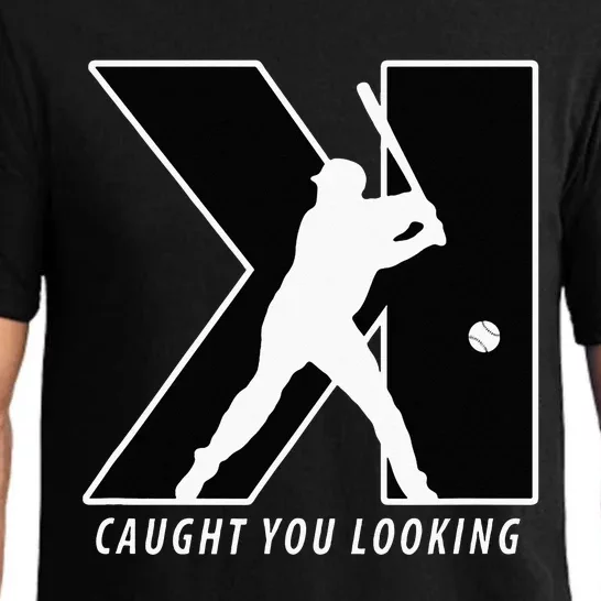 Funny Backwards K Strikeout Looking Baseball Pitching Pajama Set