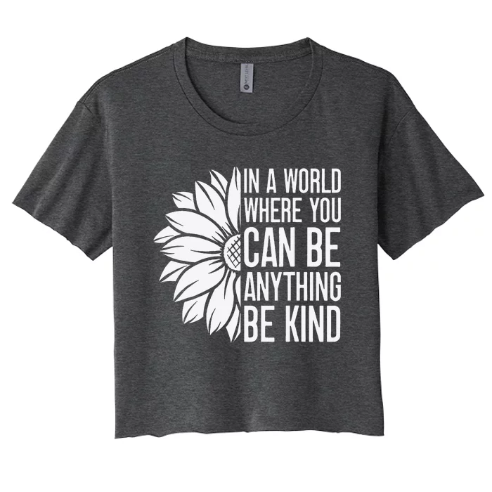 Flower Be Kind Unity Day Orange Anti Bullying Unity Day Women's Crop Top Tee