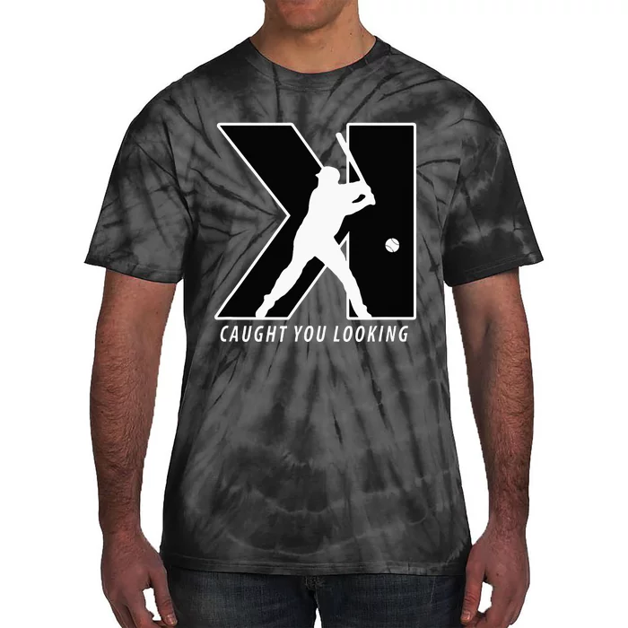 Funny Backwards K Strikeout Looking Baseball Pitching Tie-Dye T-Shirt