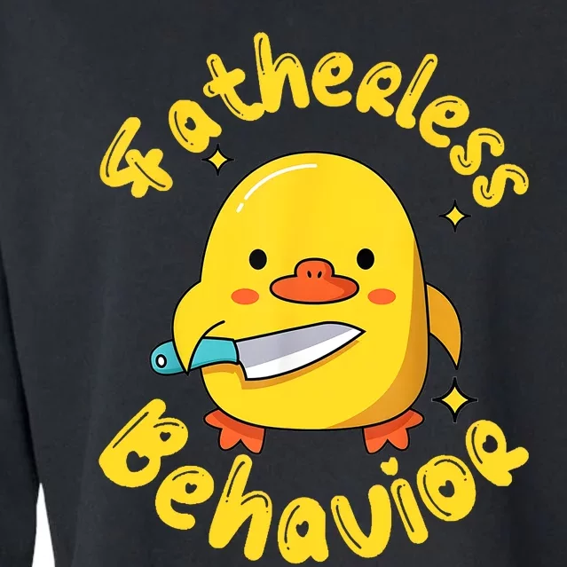 Fatherless Behavior Knife Duck Cute Design Cropped Pullover Crew