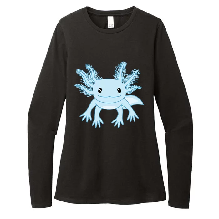 Funny Blue Kawaii Axolotl Anime Womens CVC Long Sleeve Shirt