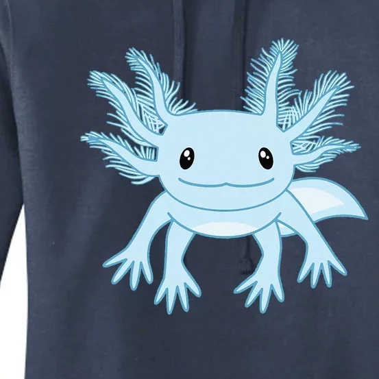 Funny Blue Kawaii Axolotl Anime Women's Pullover Hoodie