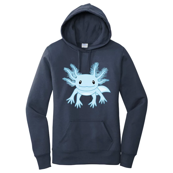 Funny Blue Kawaii Axolotl Anime Women's Pullover Hoodie