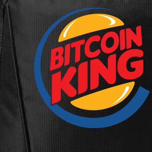 Funny Bitcoin King Logo City Backpack