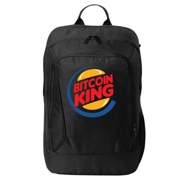 Funny Bitcoin King Logo City Backpack