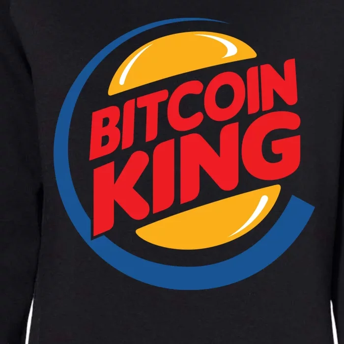 Funny Bitcoin King Logo Womens California Wash Sweatshirt