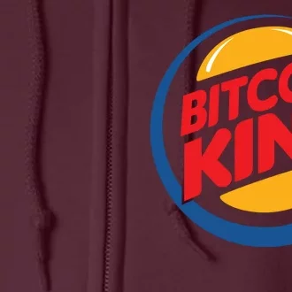 Funny Bitcoin King Logo Full Zip Hoodie