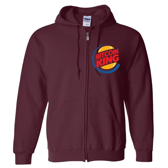 Funny Bitcoin King Logo Full Zip Hoodie