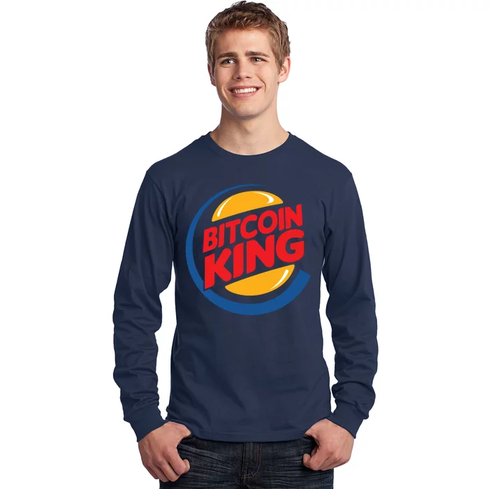 Funny Bitcoin King Logo Long Sleeve Shirt