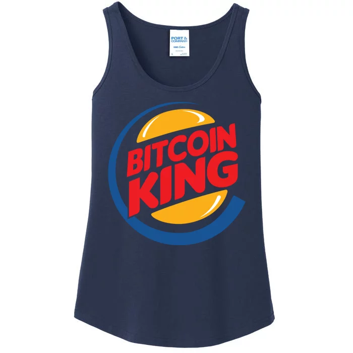 Funny Bitcoin King Logo Ladies Essential Tank