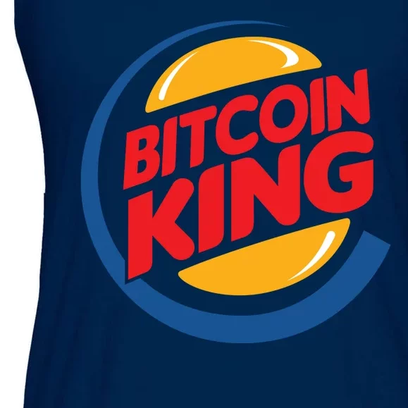 Funny Bitcoin King Logo Ladies Essential Flowy Tank