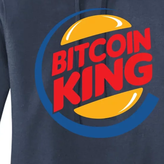 Funny Bitcoin King Logo Women's Pullover Hoodie