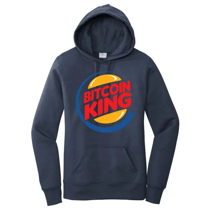 Funny Bitcoin King Logo Women's Pullover Hoodie