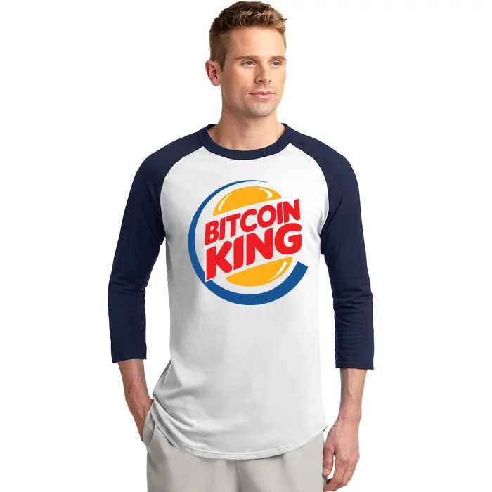 Funny Bitcoin King Logo Baseball Sleeve Shirt