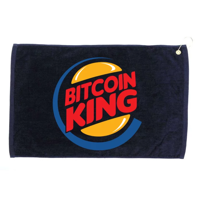 Funny Bitcoin King Logo Grommeted Golf Towel