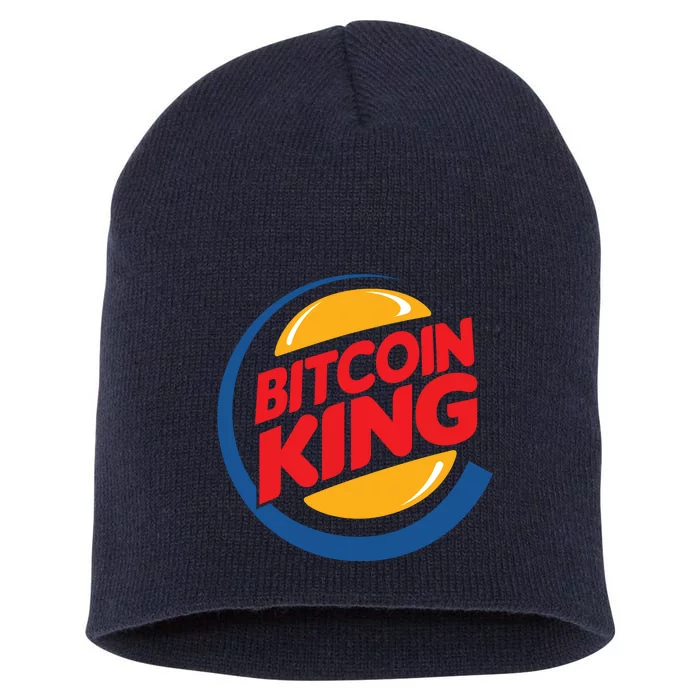 Funny Bitcoin King Logo Short Acrylic Beanie