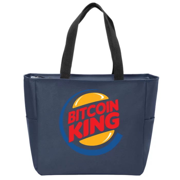 Funny Bitcoin King Logo Zip Tote Bag