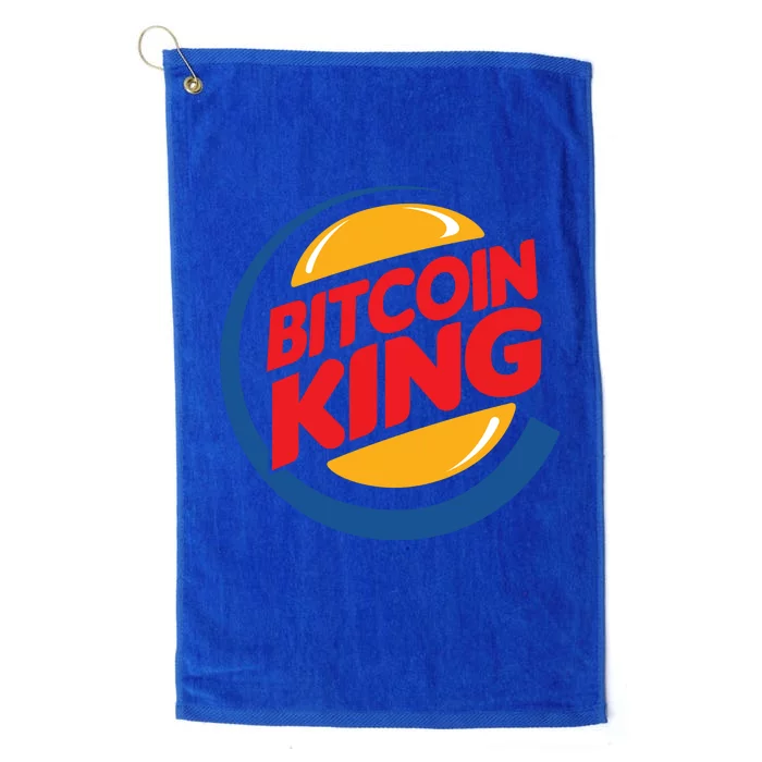 Funny Bitcoin King Logo Platinum Collection Golf Towel