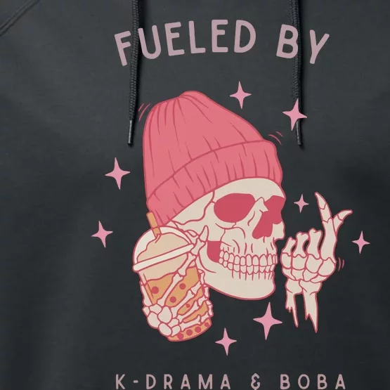 Fueled By K Drama And Boba Performance Fleece Hoodie