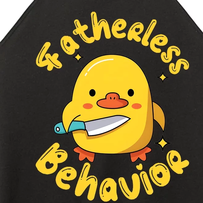 Fatherless Behavior Knife Duck Cute Design Women’s Perfect Tri Rocker Tank