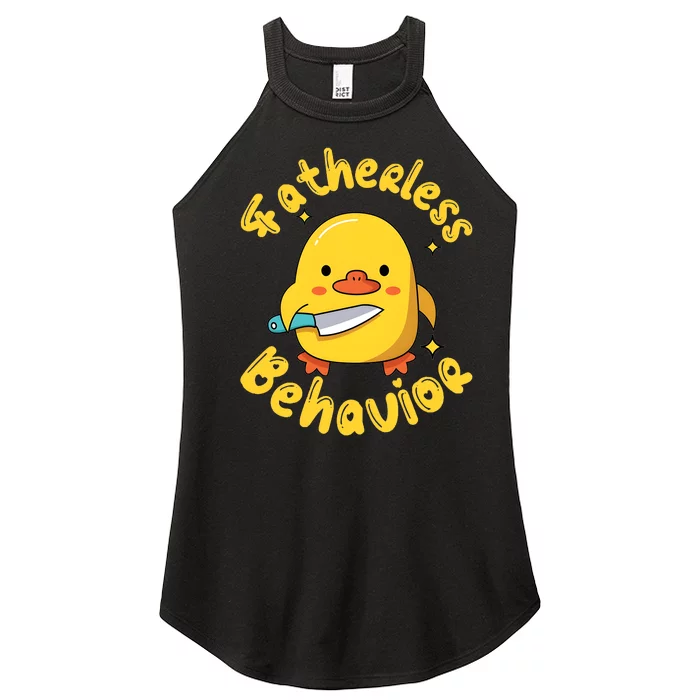 Fatherless Behavior Knife Duck Cute Design Women’s Perfect Tri Rocker Tank