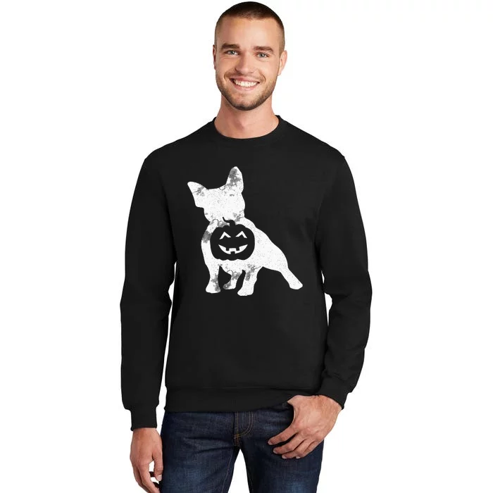 French Bulldog Lazy Halloween Costume Cute Frenchie Pumpkin Tall Sweatshirt