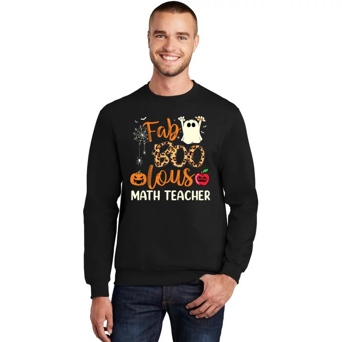 Fab Boo Lous Math Teacher Leopard Spooky Halloween Costume Sweatshirt