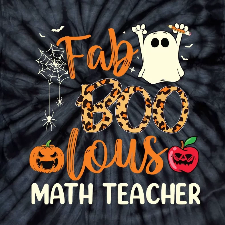 Fab Boo Lous Math Teacher Leopard Spooky Halloween Costume Tie-Dye T-Shirt