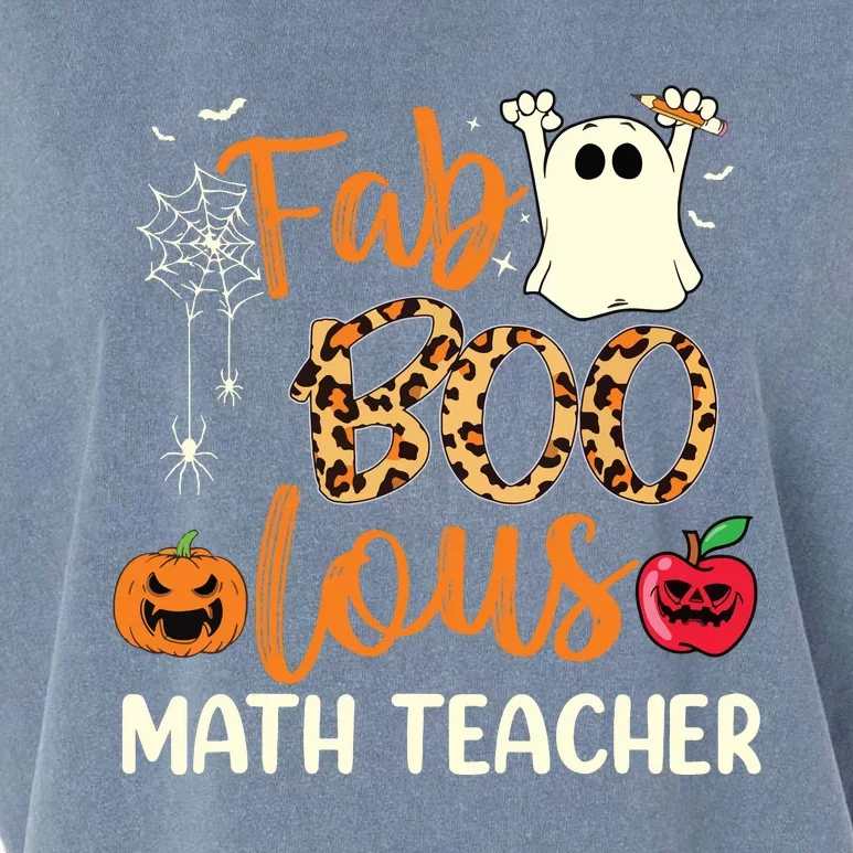 Fab Boo Lous Math Teacher Leopard Spooky Halloween Costume Garment-Dyed Women's Muscle Tee