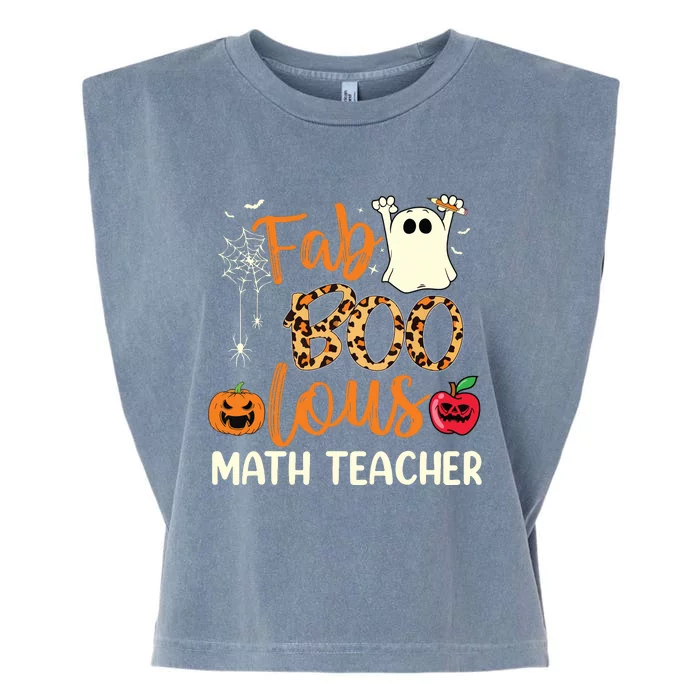 Fab Boo Lous Math Teacher Leopard Spooky Halloween Costume Garment-Dyed Women's Muscle Tee