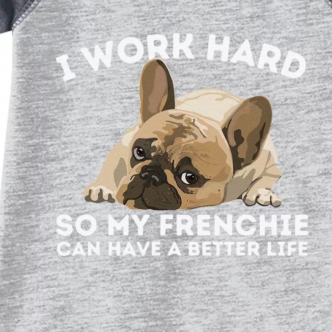 Frenchie Better Life Funny French Bulldog Dog Lover Infant Baby Jersey Bodysuit