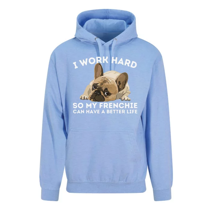 Frenchie Better Life Funny French Bulldog Dog Lover Unisex Surf Hoodie