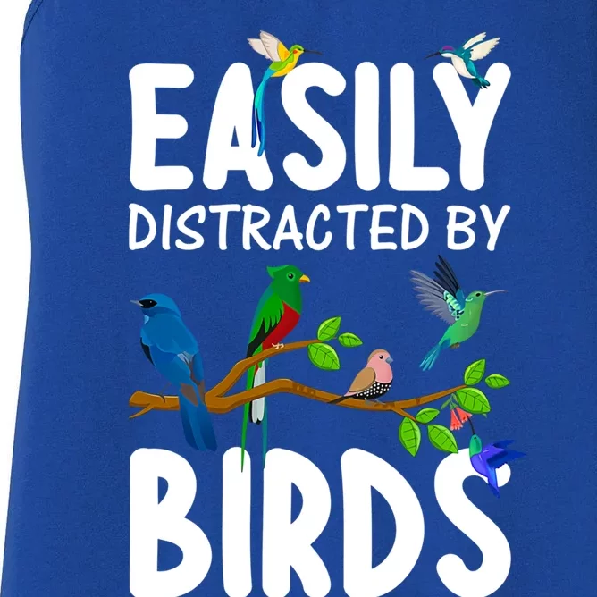 Funny Bird Lover Art Ornithology Bird Watcher Gift Women's Racerback Tank