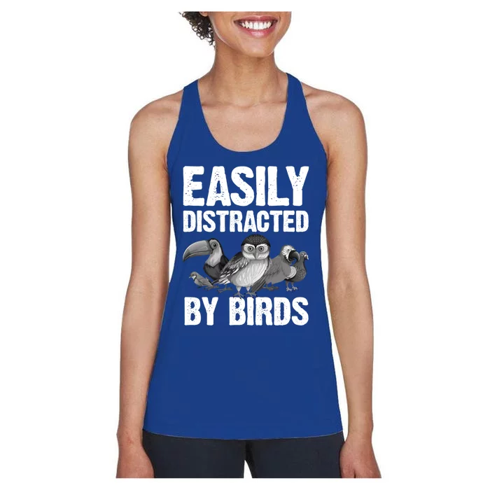 Funny Bird Lover Art Ornithology Bird Watcher Gift Women's Racerback Tank