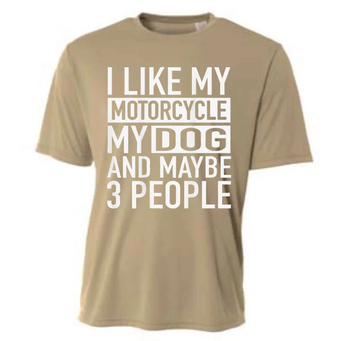 Funny Biker1I Like My Motorcycle Dog & Maybe 3 People Cooling Performance Crew T-Shirt