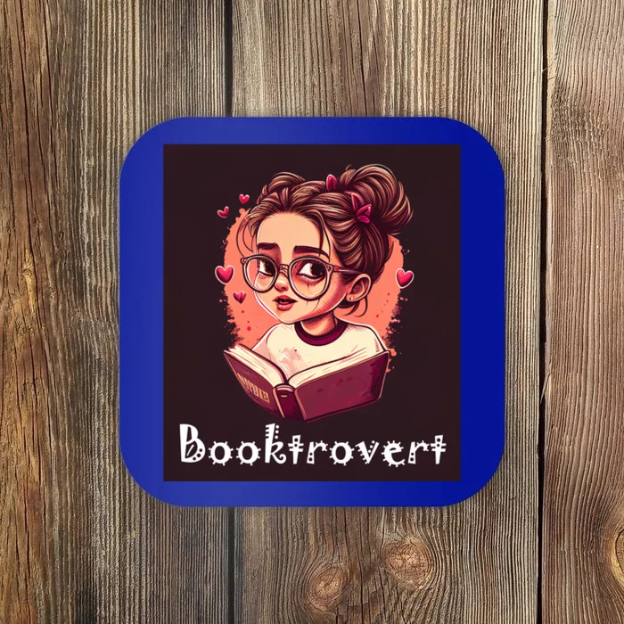 Funny Book Loving Introvert Gift Booktrovert Gift Coaster