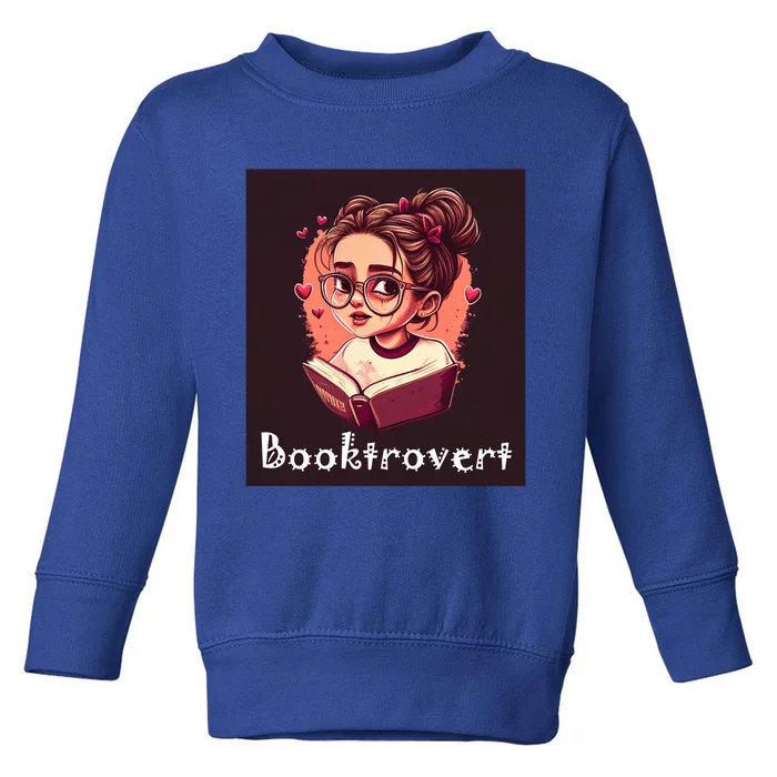 Funny Book Loving Introvert Gift Booktrovert Gift Toddler Sweatshirt