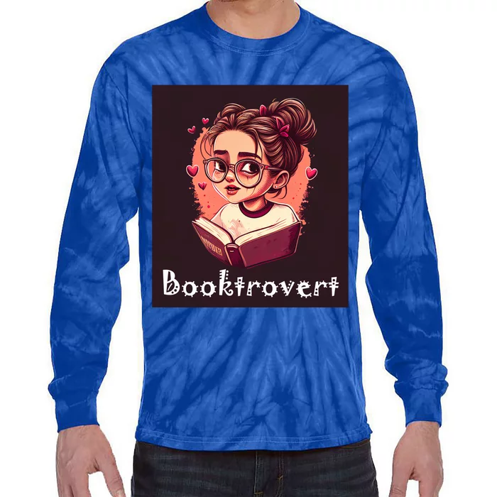 Funny Book Loving Introvert Gift Booktrovert Gift Tie-Dye Long Sleeve Shirt