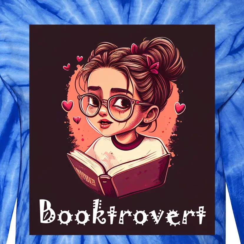 Funny Book Loving Introvert Gift Booktrovert Gift Tie-Dye Long Sleeve Shirt