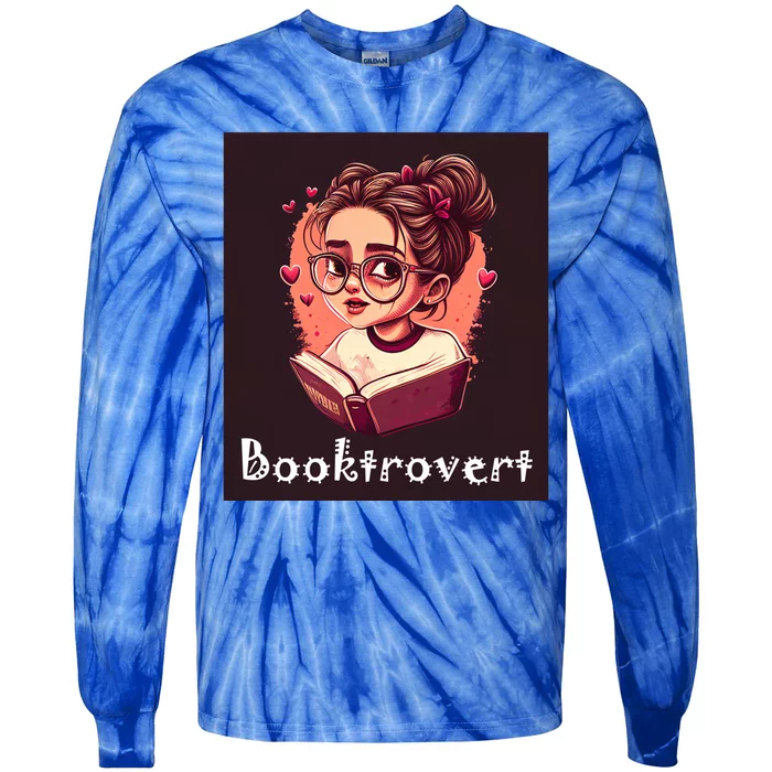 Funny Book Loving Introvert Gift Booktrovert Gift Tie-Dye Long Sleeve Shirt