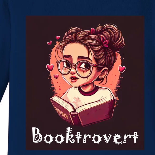 Funny Book Loving Introvert Gift Booktrovert Gift Baby Long Sleeve Bodysuit