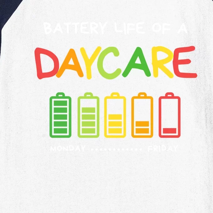 Funny Battery Life Of A Daycare Teacher Appreciation School Meaningful Gift Baseball Sleeve Shirt