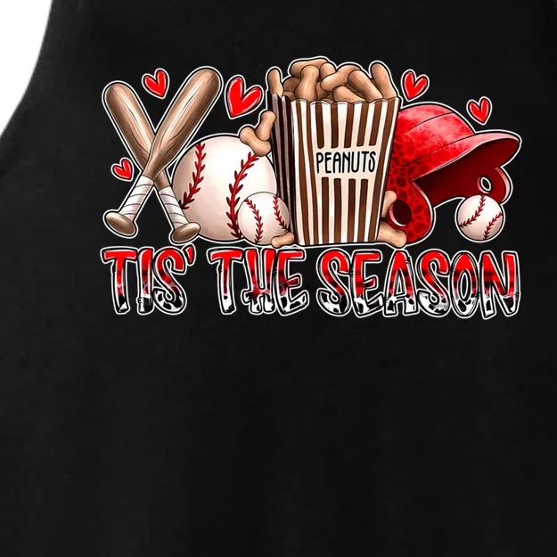 Funny Baseball Lover Tis The Season Baseball Mom Game Day Meaningful Gift Ladies Tri-Blend Wicking Tank